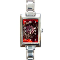 Ornamental Poppies Half Rosette Plant Rectangle Italian Charm Watch by Pakrebo