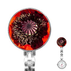 Ornamental Poppies Half Rosette Plant Stainless Steel Nurses Watch by Pakrebo