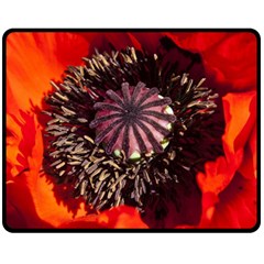 Ornamental Poppies Half Rosette Plant Double Sided Fleece Blanket (medium)  by Pakrebo