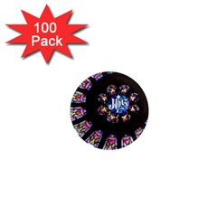 Rosette Stained Glass Window Church 1  Mini Magnets (100 Pack)  by Pakrebo