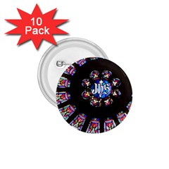 Rosette Stained Glass Window Church 1 75  Buttons (10 Pack)