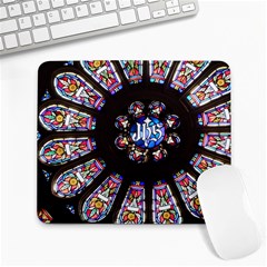 Rosette Stained Glass Window Church Large Mousepads by Pakrebo