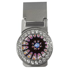 Rosette Stained Glass Window Church Money Clips (cz)  by Pakrebo