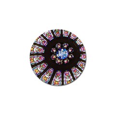 Rosette Stained Glass Window Church Golf Ball Marker by Pakrebo