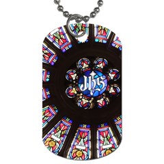 Rosette Stained Glass Window Church Dog Tag (two Sides) by Pakrebo