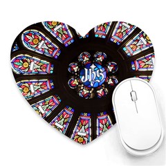 Rosette Stained Glass Window Church Heart Mousepads