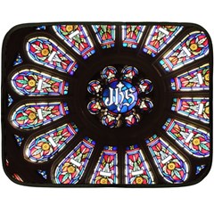 Rosette Stained Glass Window Church Double Sided Fleece Blanket (mini) 