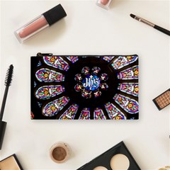 Rosette Stained Glass Window Church Cosmetic Bag (small) by Pakrebo