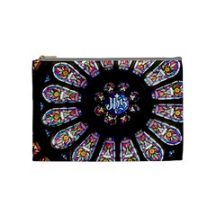 Rosette Stained Glass Window Church Cosmetic Bag (medium) by Pakrebo