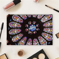 Rosette Stained Glass Window Church Cosmetic Bag (large) by Pakrebo