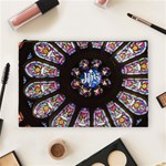 Rosette Stained Glass Window Church Cosmetic Bag (Large) Front