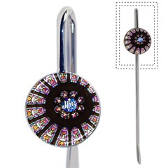 Rosette Stained Glass Window Church Book Mark by Pakrebo