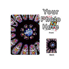 Rosette Stained Glass Window Church Playing Cards Double Sided (mini) by Pakrebo