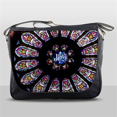 Rosette Stained Glass Window Church Messenger Bag by Pakrebo