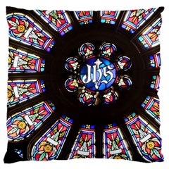 Rosette Stained Glass Window Church Large Cushion Case (one Side)