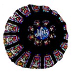 Rosette Stained Glass Window Church Large 18  Premium Round Cushions Front