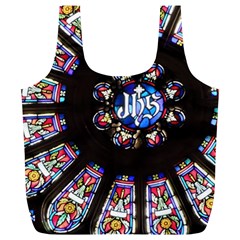 Rosette Stained Glass Window Church Full Print Recycle Bag (xl) by Pakrebo