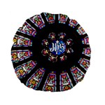 Rosette Stained Glass Window Church Standard 15  Premium Flano Round Cushions Front