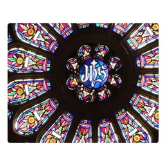 Rosette Stained Glass Window Church Double Sided Flano Blanket (large) 