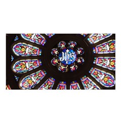 Rosette Stained Glass Window Church Satin Shawl by Pakrebo