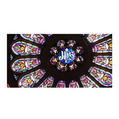 Rosette Stained Glass Window Church Satin Wrap by Pakrebo