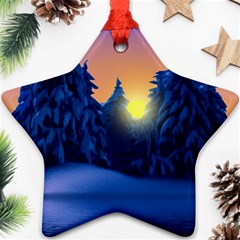 Illustration Vector Winter Sunset Ornament (star)