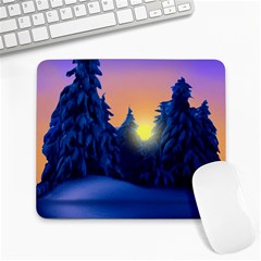 Illustration Vector Winter Sunset Large Mousepads