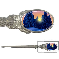 Illustration Vector Winter Sunset Letter Opener by Pakrebo