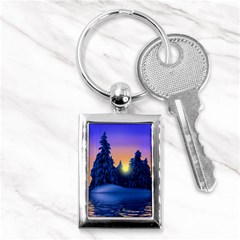 Illustration Vector Winter Sunset Key Chains (rectangle)  by Pakrebo