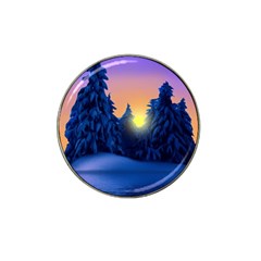 Illustration Vector Winter Sunset Hat Clip Ball Marker by Pakrebo