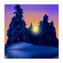 Illustration Vector Winter Sunset Medium Glasses Cloth by Pakrebo