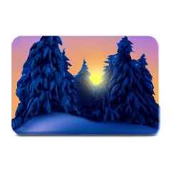 Illustration Vector Winter Sunset Plate Mats