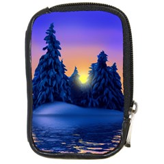 Illustration Vector Winter Sunset Compact Camera Leather Case