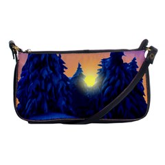 Illustration Vector Winter Sunset Shoulder Clutch Bag by Pakrebo