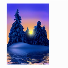 Illustration Vector Winter Sunset Small Garden Flag (two Sides) by Pakrebo