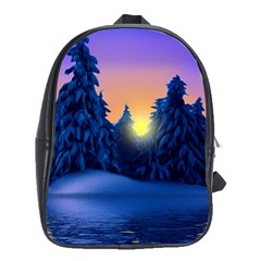 Illustration Vector Winter Sunset School Bag (xl)