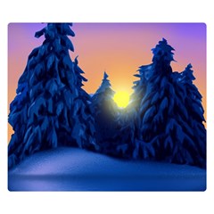 Illustration Vector Winter Sunset Double Sided Flano Blanket (small)  by Pakrebo