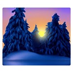 Illustration Vector Winter Sunset Double Sided Flano Blanket (Small)  50 x40  Blanket Front