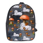 Cute Little Fairy With Unicorn, Pattern Design School Bag (XL) Front