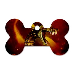 Awesome Dinosaur, Konda In The Night Dog Tag Bone (one Side) by FantasyWorld7