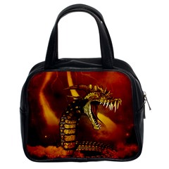 Awesome Dinosaur, Konda In The Night Classic Handbag (two Sides) by FantasyWorld7