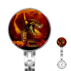 Awesome Dinosaur, Konda In The Night Stainless Steel Nurses Watch by FantasyWorld7