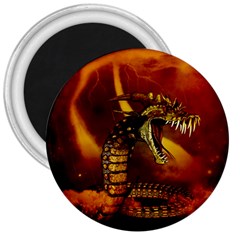 Awesome Dinosaur, Konda In The Night 3  Magnets by FantasyWorld7