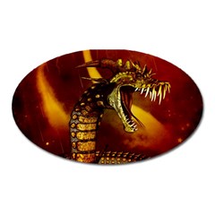 Awesome Dinosaur, Konda In The Night Oval Magnet by FantasyWorld7