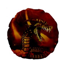 Awesome Dinosaur, Konda In The Night Standard 15  Premium Round Cushions by FantasyWorld7