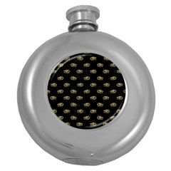 Dragon Head Motif Pattern Design Round Hip Flask (5 Oz)