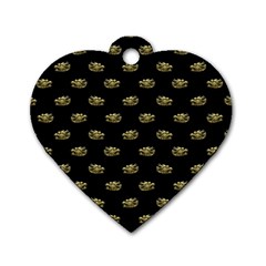 Dragon Head Motif Pattern Design Dog Tag Heart (two Sides)