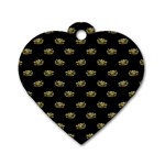 Dragon Head Motif Pattern Design Dog Tag Heart (Two Sides) Front