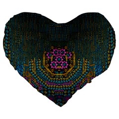 The  Only Way To Freedom And Dignity Ornate Large 19  Premium Flano Heart Shape Cushions by pepitasart