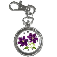 Purple Star Clematis - Vintage Design Key Chain Watches by WensdaiAmbrose